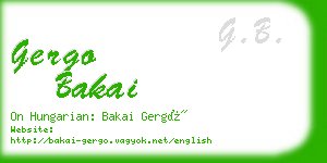 gergo bakai business card